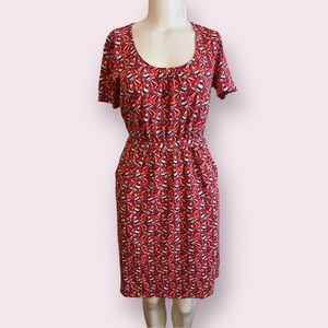 Boden Ottomi Bird Print Espleth Jersey Dress